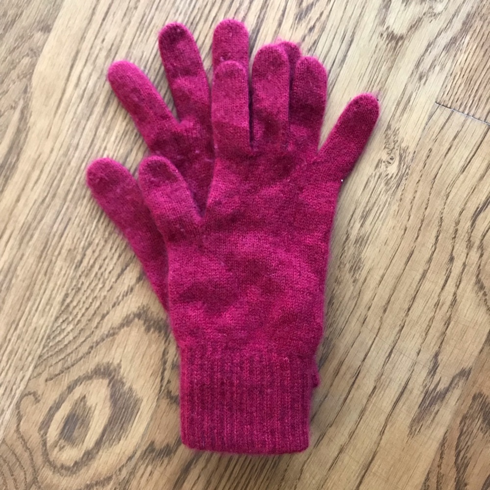 Burgundy 100% Cashmere Gloves